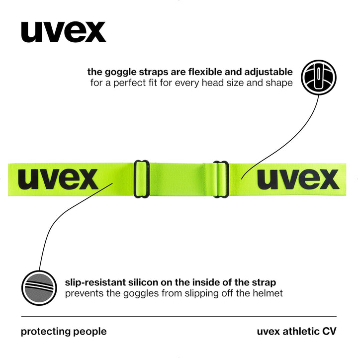 Uvex Unisex Athletic Cv Skibrille (1er Pack) Einheitsgrösse black mat/orange-yellow, Einheitsgrösse