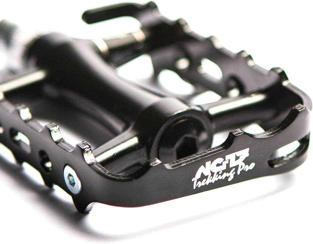 NC-17 Trekking Pro Pedale - Aluminium MTB Mountainbike Pedal Mit Reflektoren, Kugellager + Cr-Mo Ach