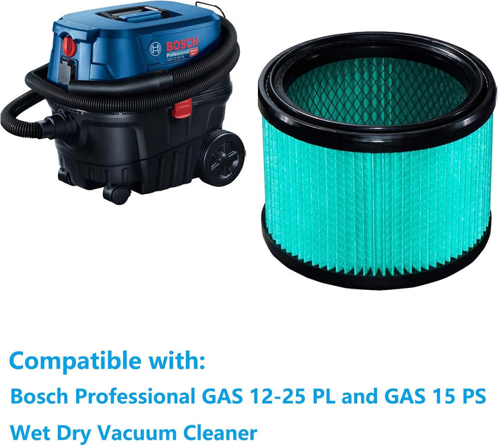 Filter Zubehör für Bosch Professional Nass-/Trockensauger GAS 12-25 PL und GAS 15 PS Staubsauger Ers