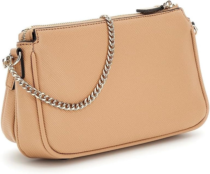 Guess Noelle Dbl Pouch Crossbody Bag Beige, Beige