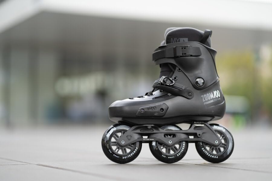 Powerslide Inline Skate Zoom Pro Black 100, für Urban und Fitness, für Damen und Herren 41-42, 41-42
