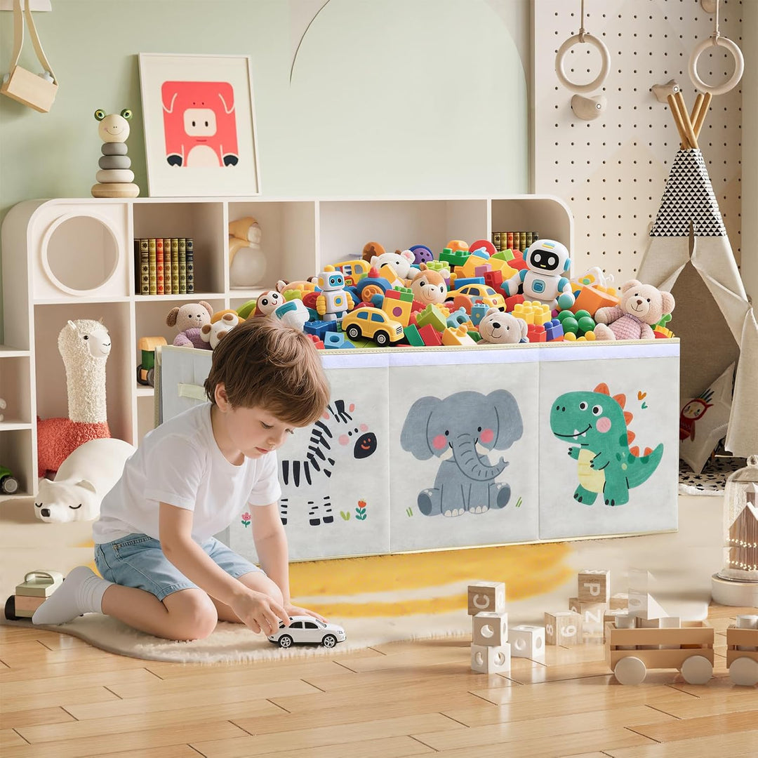 ELUCHANG Aufbewahrungsbox mit Deckel Kinder, 147L Grosse Faltbare Truhen & Kisten für Kinder, Spielz