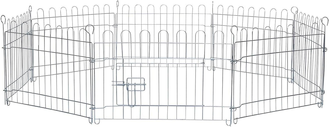 lionto Freigehege für Kaninchen aus robustem Metall, 59x38 cm, erweiterbares Outdoor Gehege für Klei