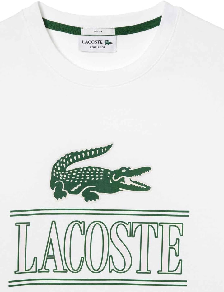 Lacoste Herren T-Shirt Rundhals TH1218, Männer Logo Tshirt,Print Tee,Regular Fit S White (001), S Wh