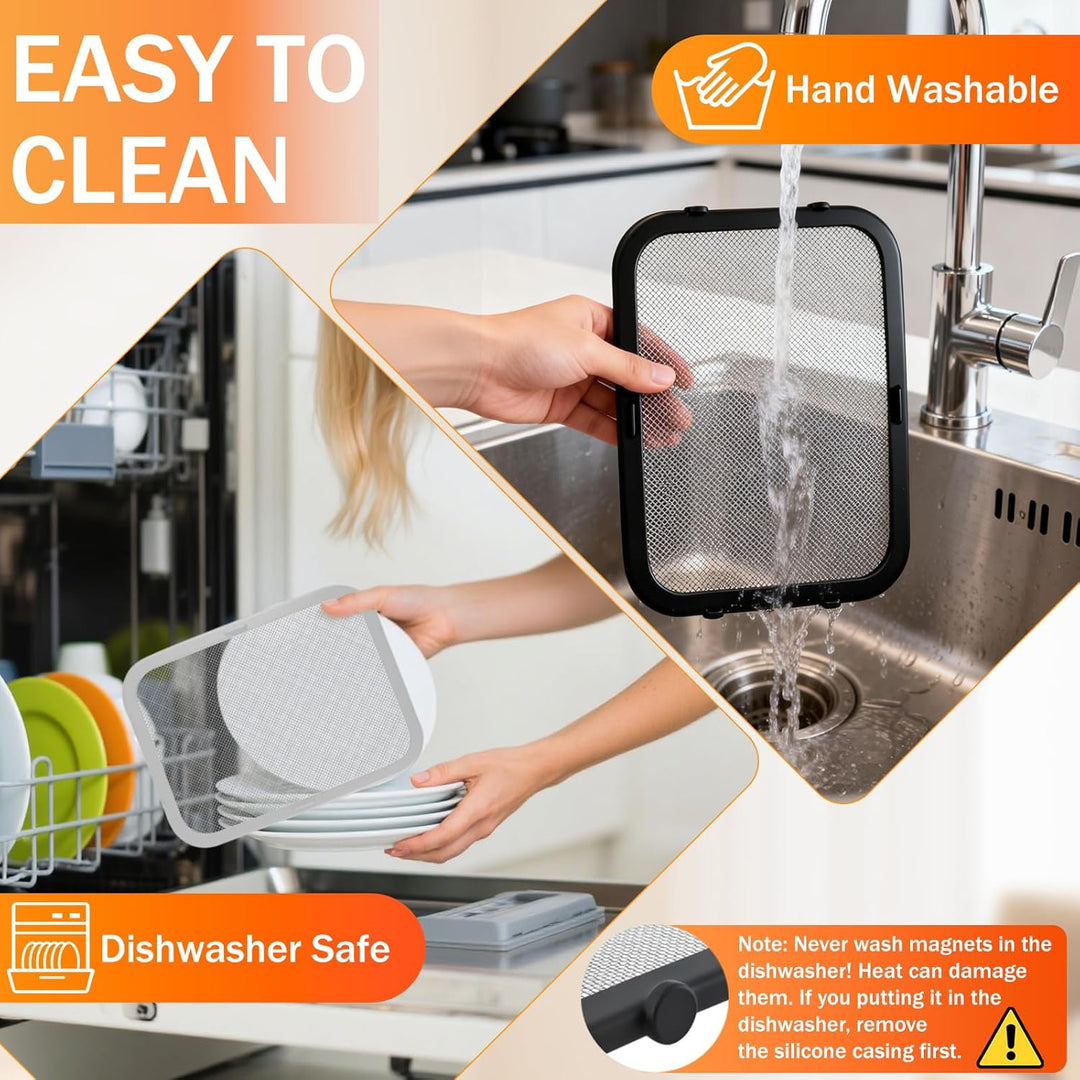2 Stück Edelstahl Spritzschutz Heissluftfritteuse Zubehör für Ninja Foodi FlexDrawer Dual Zone AF500