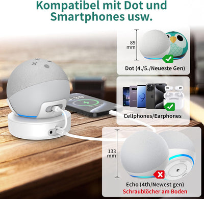 Akkustation für 4. & 5. Gen Smart Lautsprecher (Weiss), Weiss