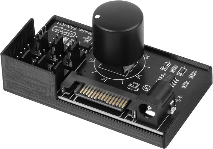 RIIEYOCA 12V 4-Pin PWM PC-Lüftersteuerung, PC-Lüfter-Adapter-Hub mit 6-fach 4-Pin Anschlüssen, Lüfte
