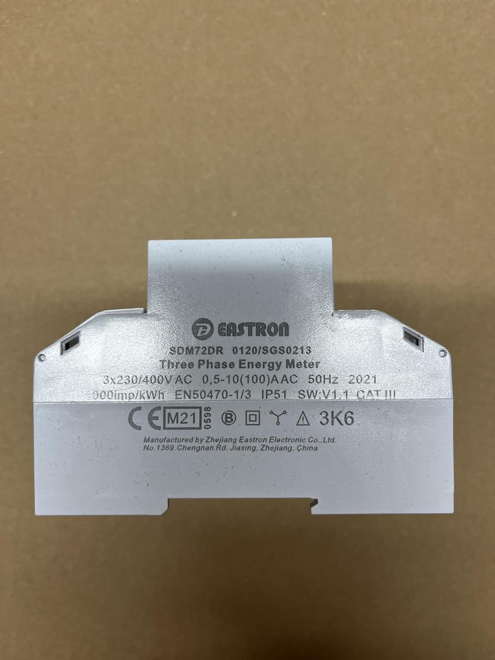 EASTRON SDM72-DR-MID - digitaler Drehstromzähler - 100A 3-phasig - Stromzähler für DIN-Schiene mit R