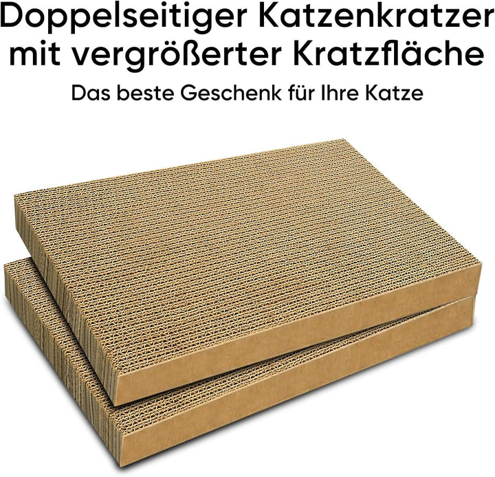Kratzpappe für Katzen, 5er-Pack Ersatzpads aus Wellpappe, grosses Kratzbrett für Wohnungskatzen und