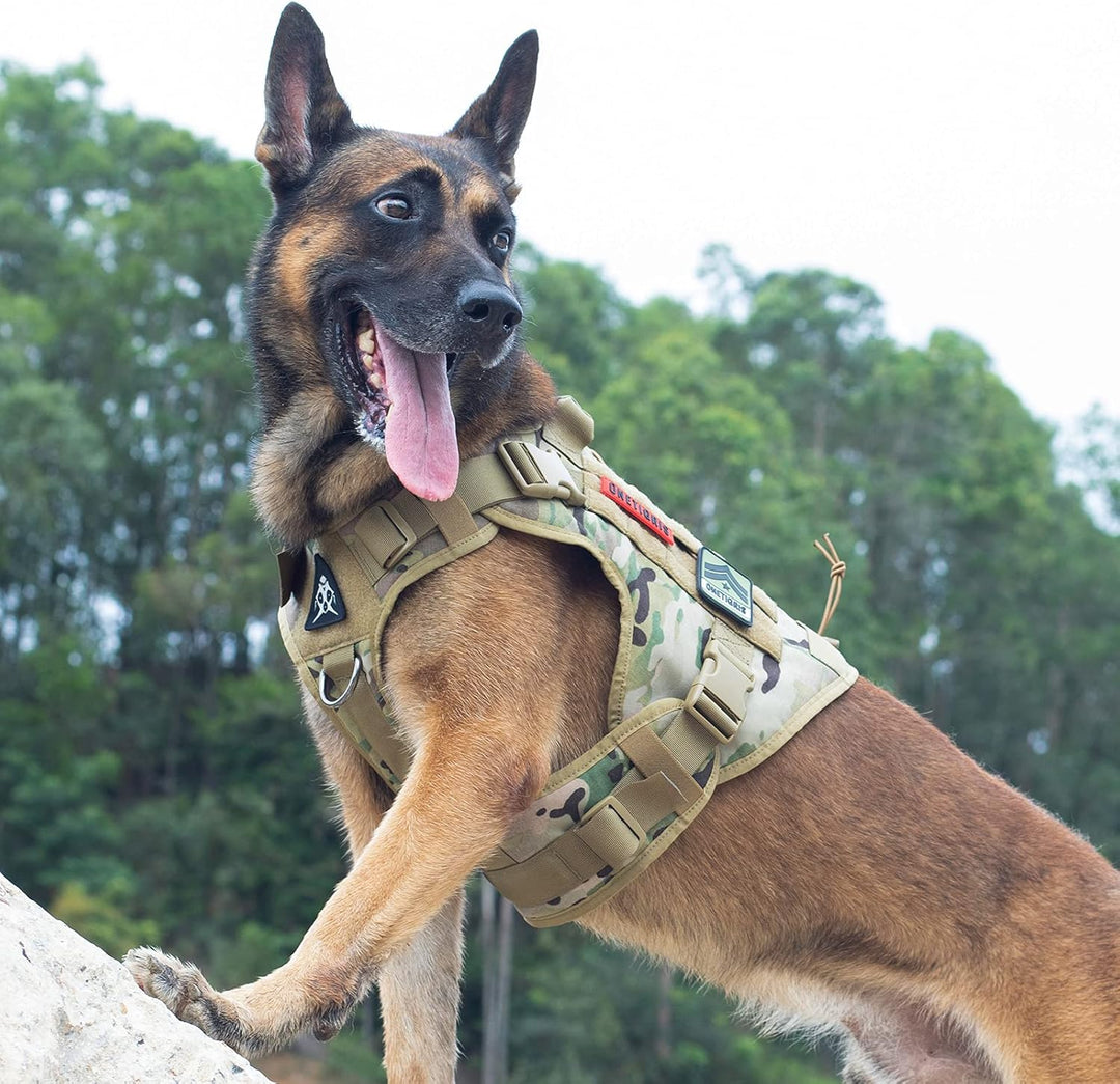 OneTigris Hundegeschirr, FIRE WATCHER Taktische Geschirr Sicherheitsgeschirr Hunde Hundeweste mit 1
