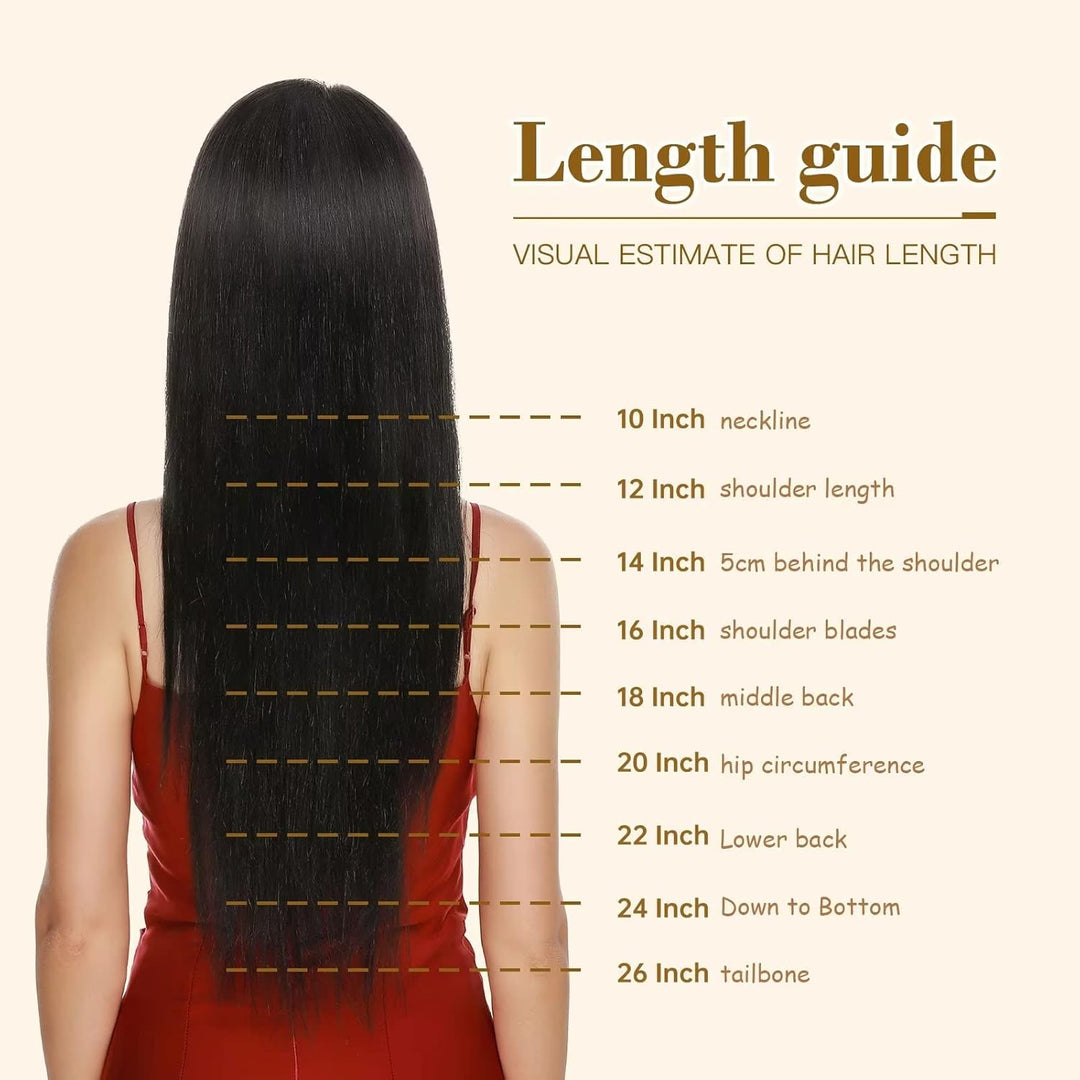 TESS Clip in Extensions Echthaar Braun 45 cm, Ein Stück Clip in Echthaar Haarverlängerung 5 Clips Re