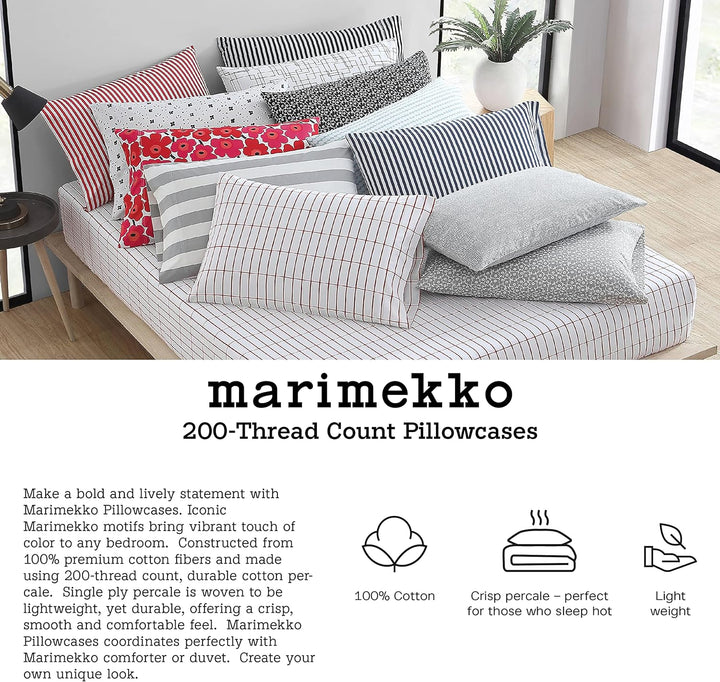 Marimekko - Queen-Size-Bettlaken, Baumwoll-Perkal-Bettwäsche-Set, knackige und Coole Heimdekoration