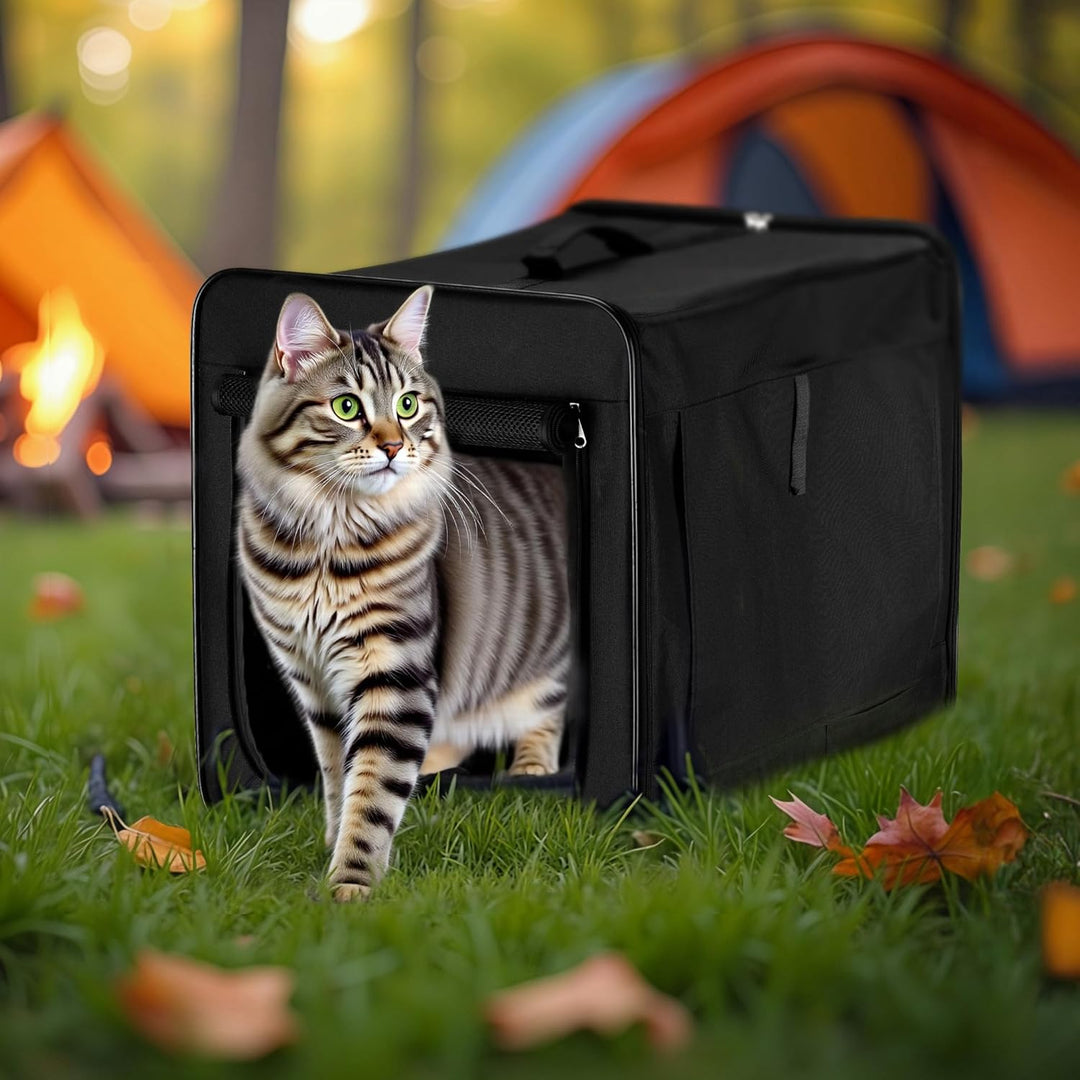 Fudajo Faltbare Transportbox für Hunde, Katzen S (42x36x41 cm), robust, leicht, sicher, Hundebox mit