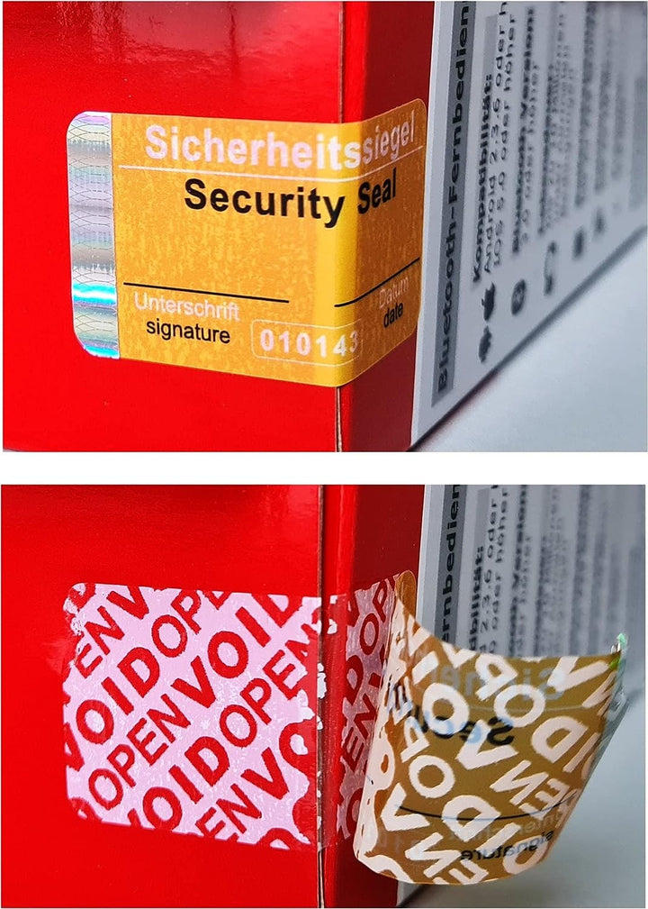 1200 Stück - Sicherheits-Siegel mit Seriennummer - 48x25mm gelb, beschreibbar - Sicherheitssiegel, Q