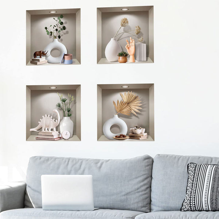 3D-Aufkleber selbstklebend, 3D-Effekt, dekoratives Design – Wandaufkleber für Schlafzimmer Erwachsen