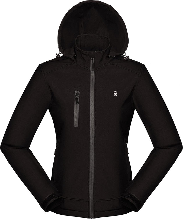 Little Donkey Andy Softshelljacke für Damen mit abnehmbarer Kapuze, Fleecefutter und Wasserabweisend
