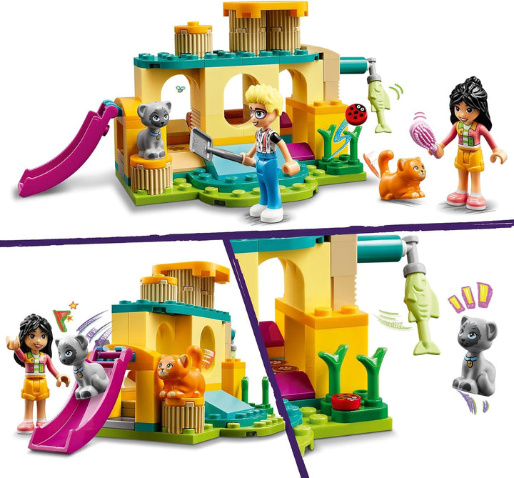LEGO Friends Abenteuer auf dem Katzenspielplatz, Set mit Spielzeug-Tieren und Figuren, darunter Olly