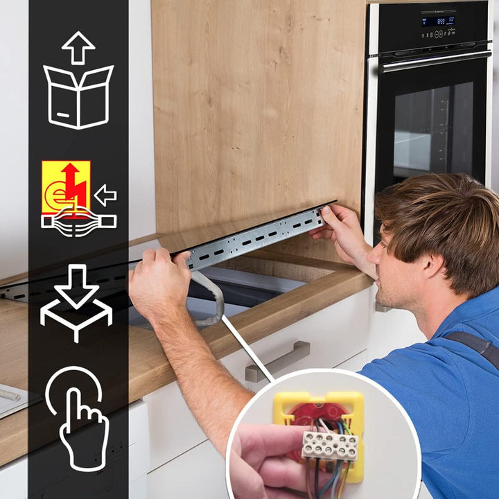 KKT KOLBE Induktionskochfeld 60 cm Autark mit Rahmen | Kochplatte mit 4 Zonen | 9 Stufen | Timer | T