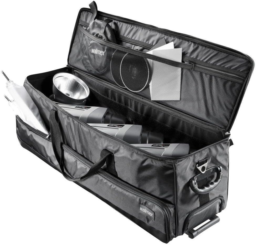 Walimex pro Studio-Trolley XL (inkl. ausziehbarem Trolleygriff, gepolsterten Schultergurt, variabler