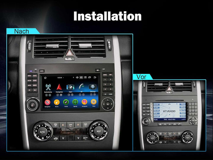 Acht-Kern 4GB+64GB Android 14 DAB+ Autoradio Für Mercedes A/B Klasse W245 W169 Viano Vito Sprinter V