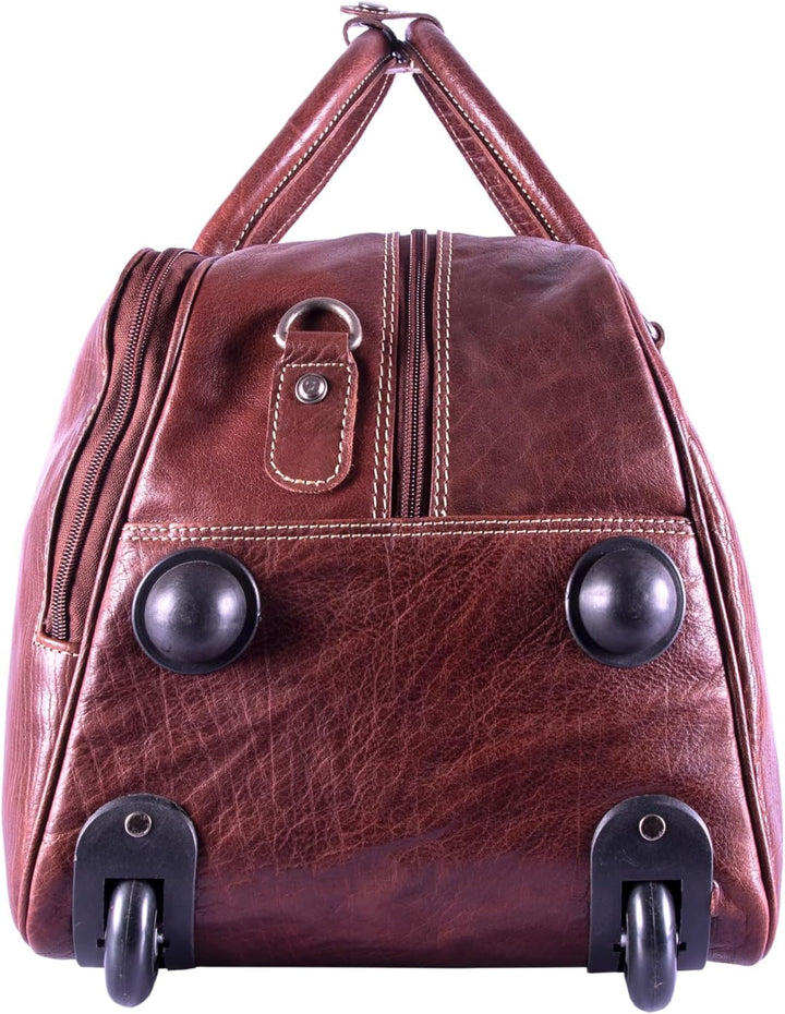 Alpenleder Reisetasche mit Rollen - ROM (Handgefertigt) - Nachhaltiges Bio-Leder aus regionaler Land