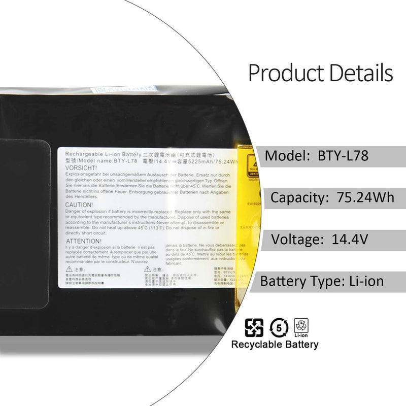 BTY-L78 Laptop Batterie Ersatz für MSI GT62VR 6RD 6RD-033CN 6RD-093XCN GT73 GT73VR 6RE-013CN GT80 2Q