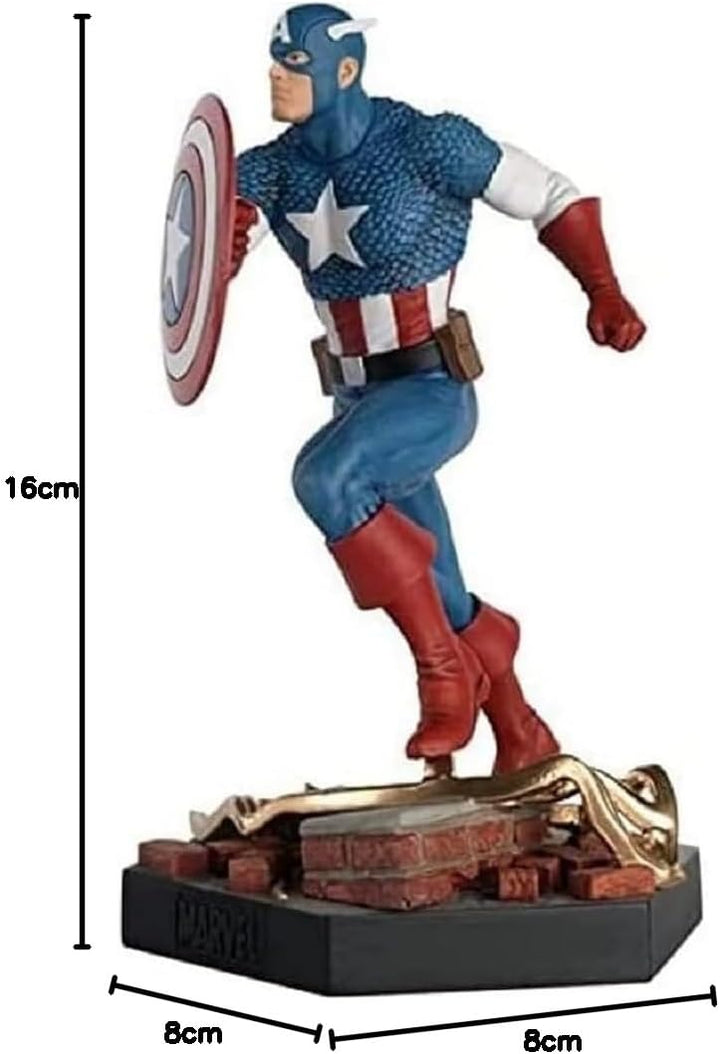 Eaglemoss MVSEN002 30600604121 Captain America Schlacht Pose Figur Massstab 1:18, Bunt, único