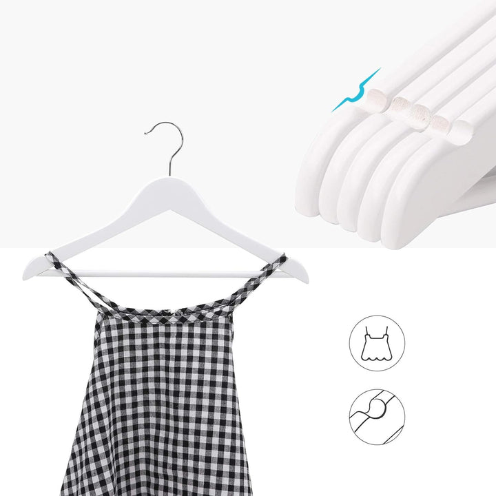 SONGMICS Kinderkleiderbügel, 20er Set Kleiderbügel Kinder, 35 cm Lange Bügel aus Holz, Massivholz, m