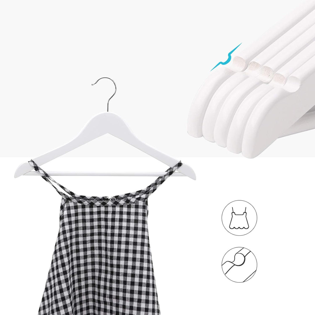 SONGMICS Kinderkleiderbügel, 40er Set Kleiderbügel Kinder, 35 cm Lange Bügel aus Holz, Massivholz, m