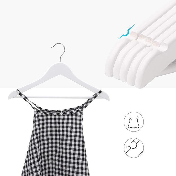 SONGMICS Kinderkleiderbügel, 40er Set Kleiderbügel Kinder, 35 cm Lange Bügel aus Holz, Massivholz, m