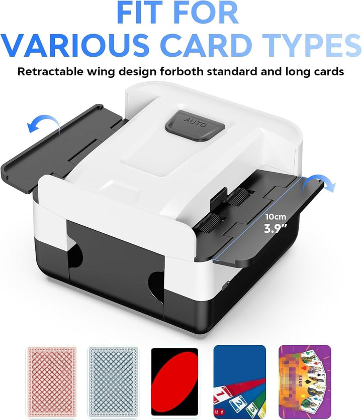 Kartenmischmaschine, Automatischer Kartenmischer für 1–2 Decks, Wiederaufladbarer Kartenmischer mit