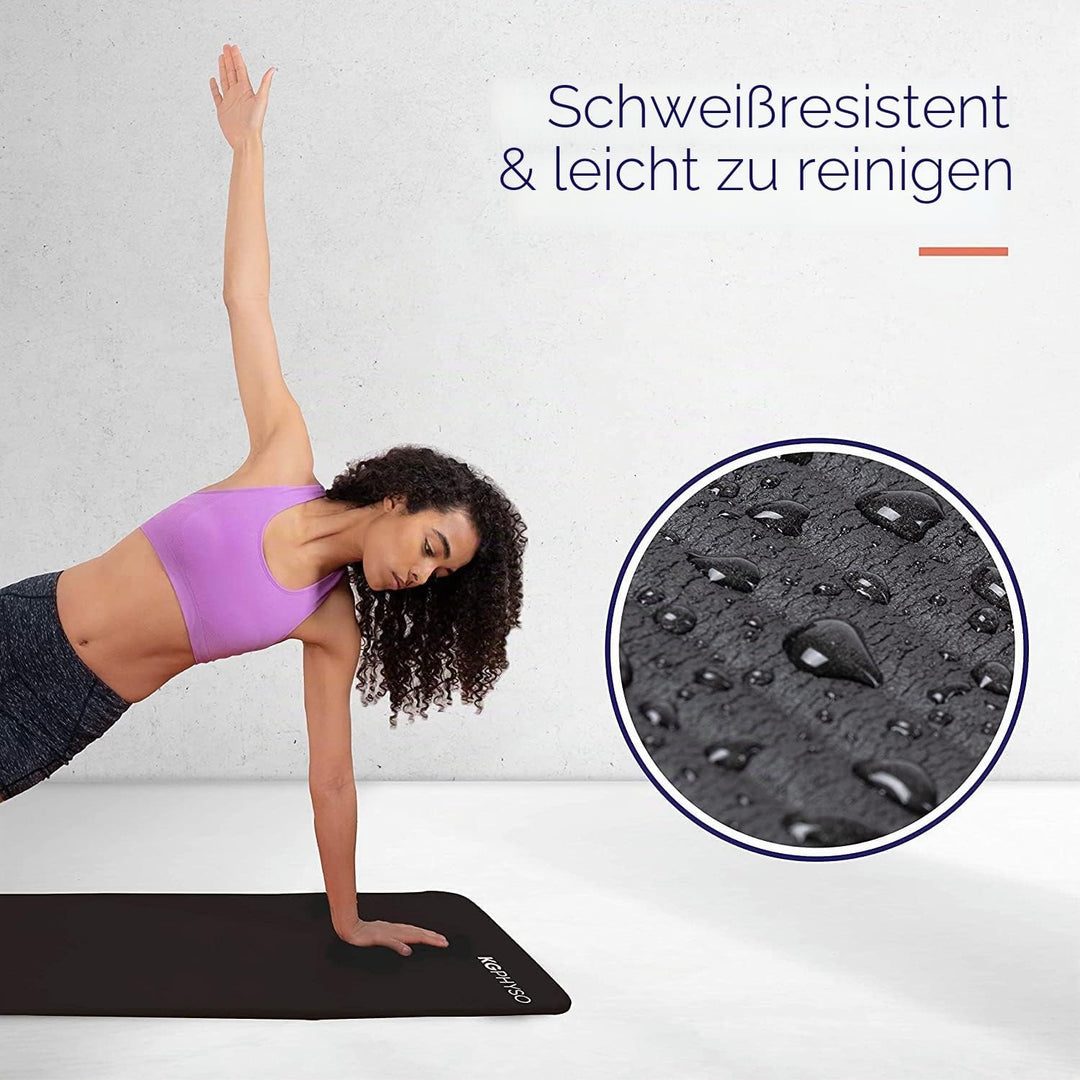 KG Physio Yogamatte Rutschfest und Gepolstert - Yoga Matte mit Tragegurt, Fitnessmatte, Turnmatte, S