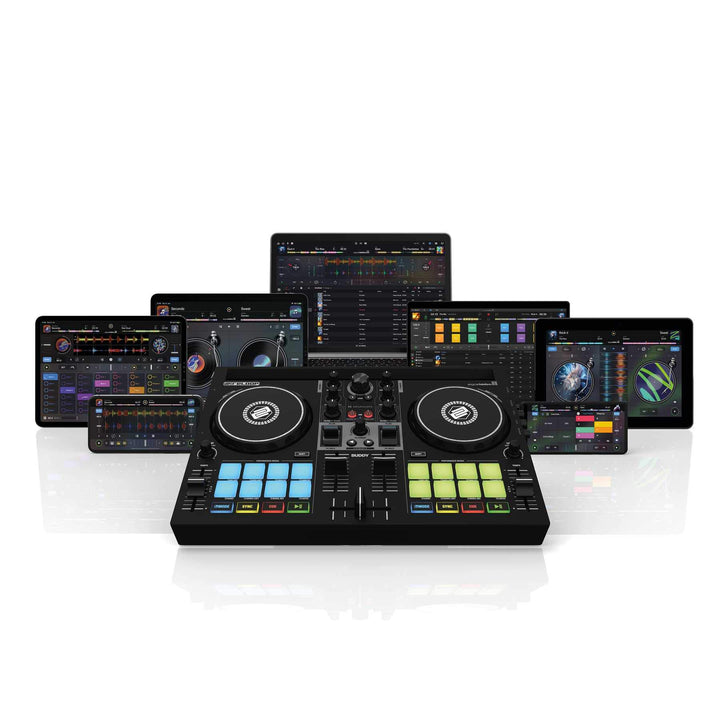 Reloop Buddy Kompakter 2-Kanal DJ Controller für Algoriddim DJay auf iOS, PadOS, Android, Mac und PC