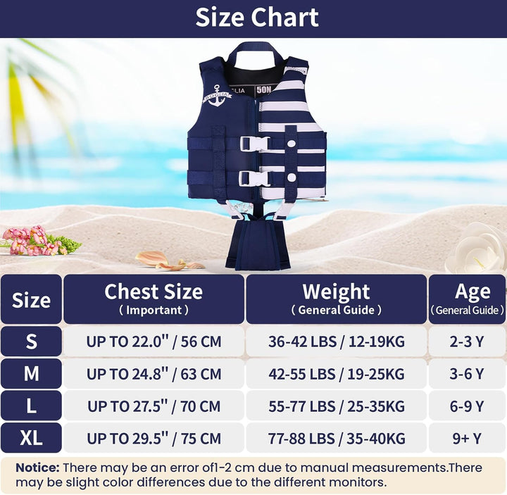 PROTAURI Kinder Schwimmerjacke - Jungen Mädchen Neopren Schwimmen Jacke Kleinkind Schwimmen Lernen B