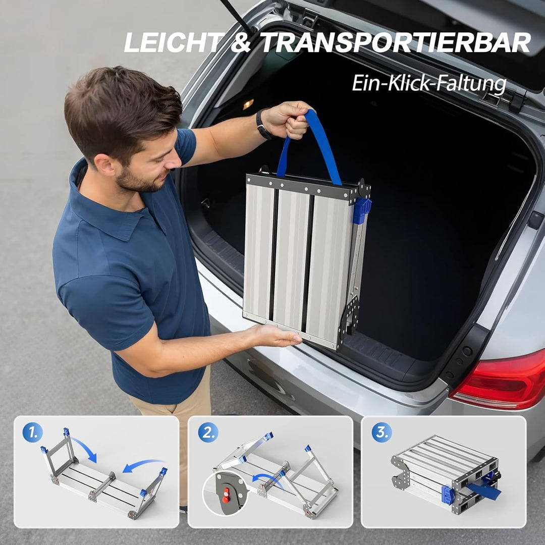 Klappbare Arbeitsplattform für Erwachsene, klappbarer Aluminiumhocker, höhenverstellbar, leichte und