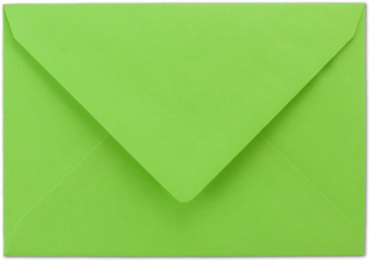 150 Briefumschläge Maigrün - DIN C6 - gefüttert mit weissem Seidenpapier - 80 g/m² - 11,4 x 16,2 cm