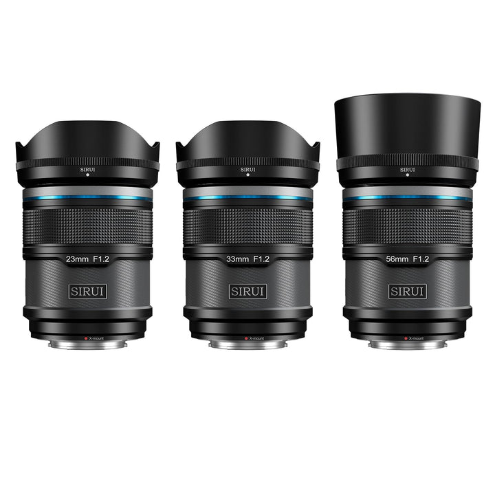 SIRUI Sniper F1.2 Autofokus-Objektiv-Set, 23mm, 33mm, 56mm, Weitwinkel APS-C Kameraobjektiv, X Mount
