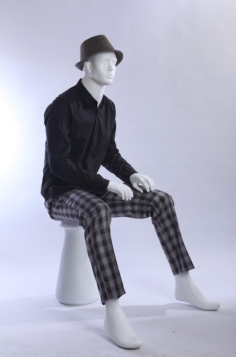 Euroton NEU QT10-6 weiss abstrakte sitzende Schaufensterpuppe Mannequin Figur männlich matt