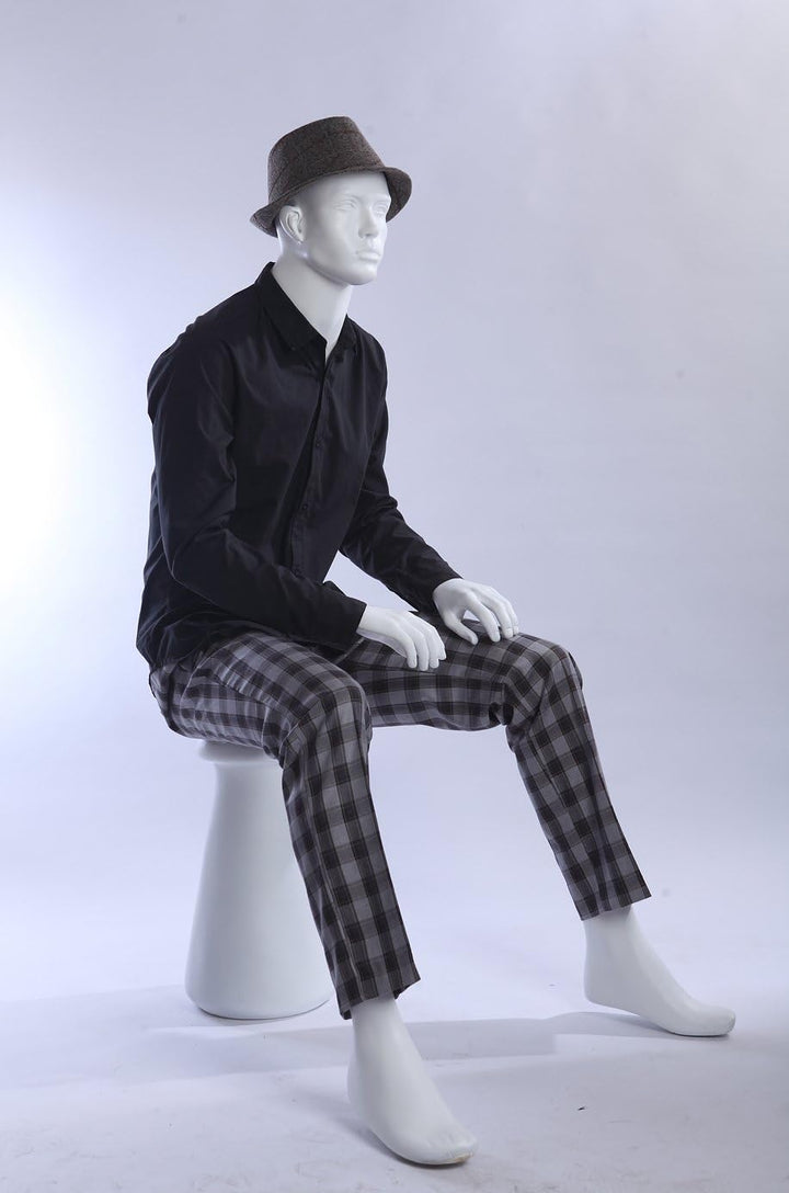 Euroton NEU QT10-6 weiss abstrakte sitzende Schaufensterpuppe Mannequin Figur männlich matt