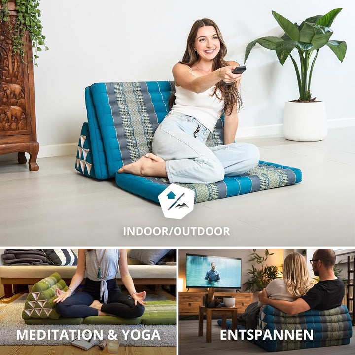 livasia Thaikissen 3 Auflagen für Paare XXL - 190x80x8cm - Dreieckskissen Klappmatratze, extrabreit