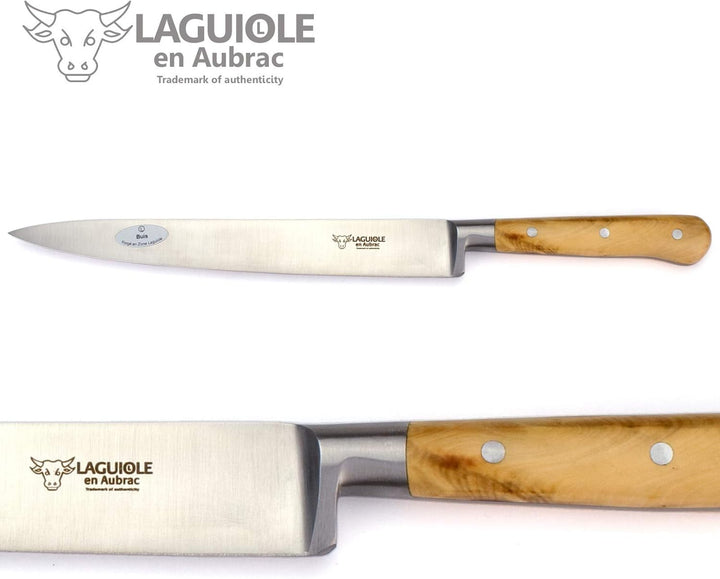 Laguiole en Aubrac Filetiermesser Küchenmesser - Klinge 20 cm - Griff Buchsbaum Holz - Geschmiedete