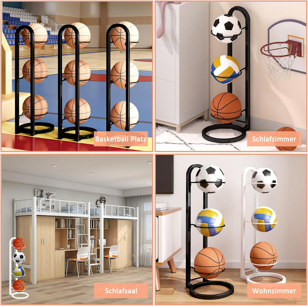 Ballständer, Ballregal, Vertikale Ballaufbewahrung, Ball Rack, Ball Display Ständer für Basketball,