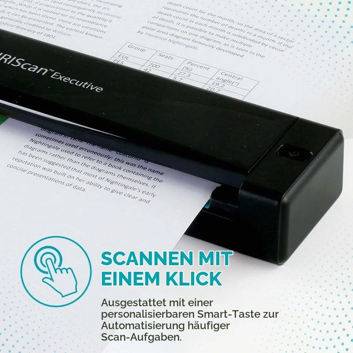 IRIScan Executive Mobile Scanner-dokumentenscanner A4 8PPM Duplex Scanner - v4: PDF-Editor, USB-betr