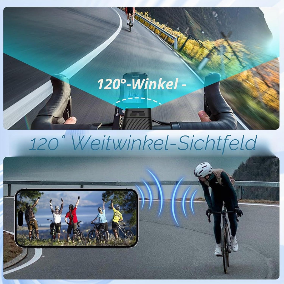 Mini Action Cam WiFi, 1080P HD &amp; 120° Weitwinkel Sportkamera, Dashcam Fahrrad für Helm und Fahrrad M