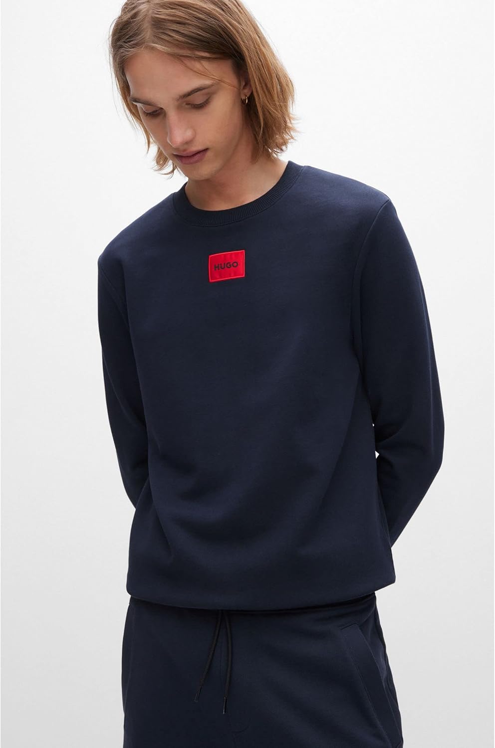HUGO Herren Diragol212 Regular-Fit Sweatshirt aus Baumwoll-Terry mit Logo-Label XS Dark Blue405, XS