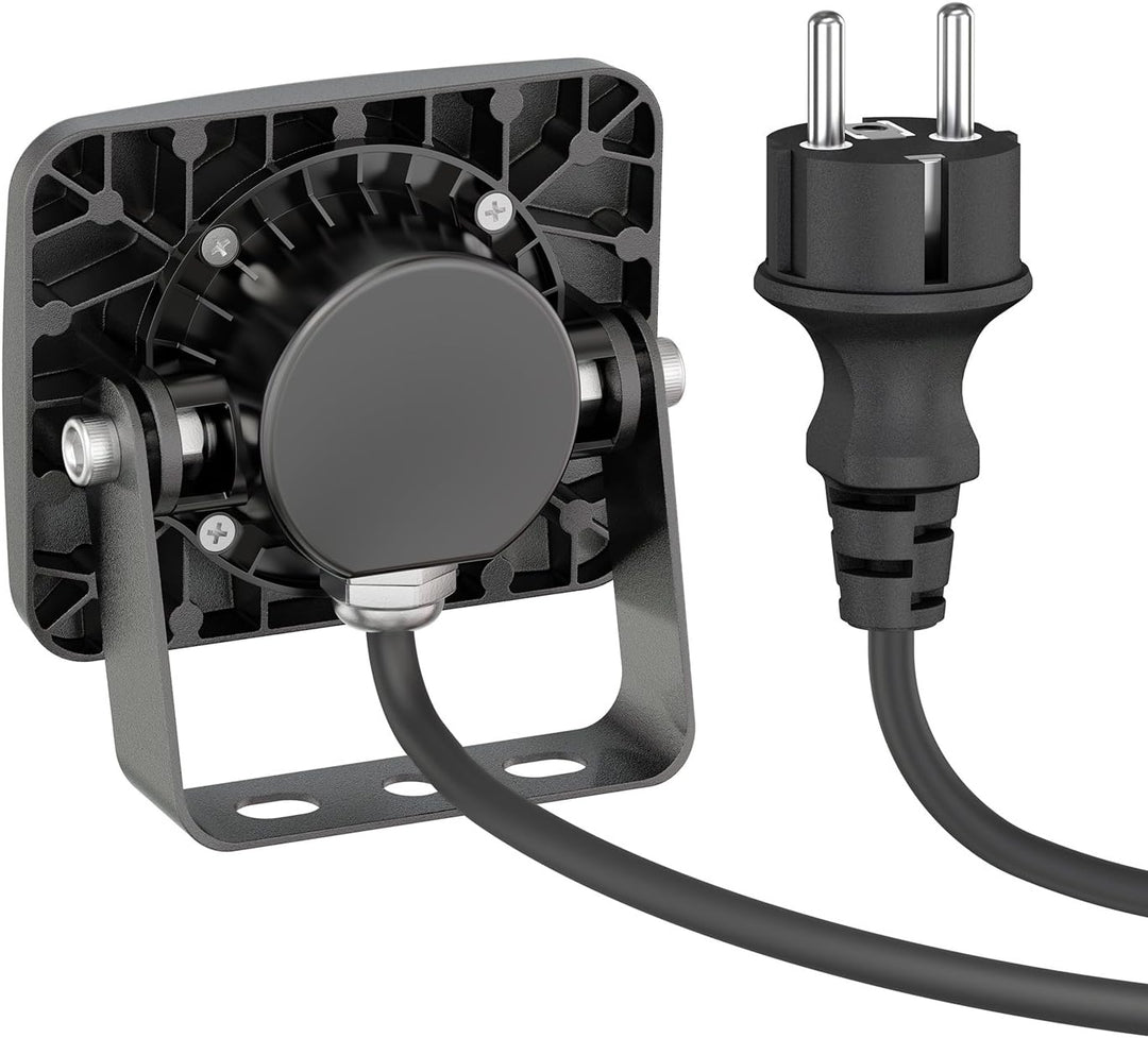 ledscom.de LED Gartenstrahler WEGA, Outdoor, IP44, Stecker, schwarz, 10 W, 935lm, warmweiss, 2 Stk.