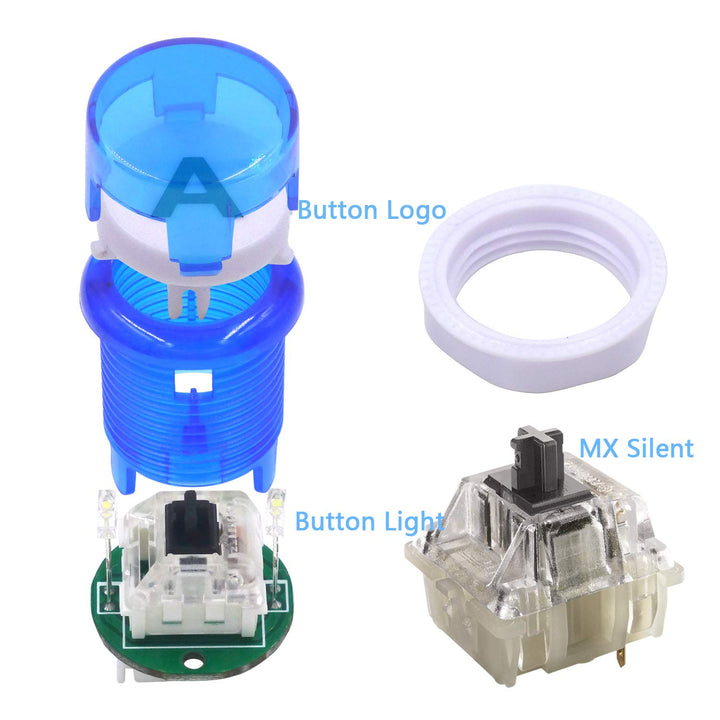 SJ@JX Arcade Game DIY Kit - Mechanische Tastatur Schalter, LED Taste, Joystick Controller, Zero Dela
