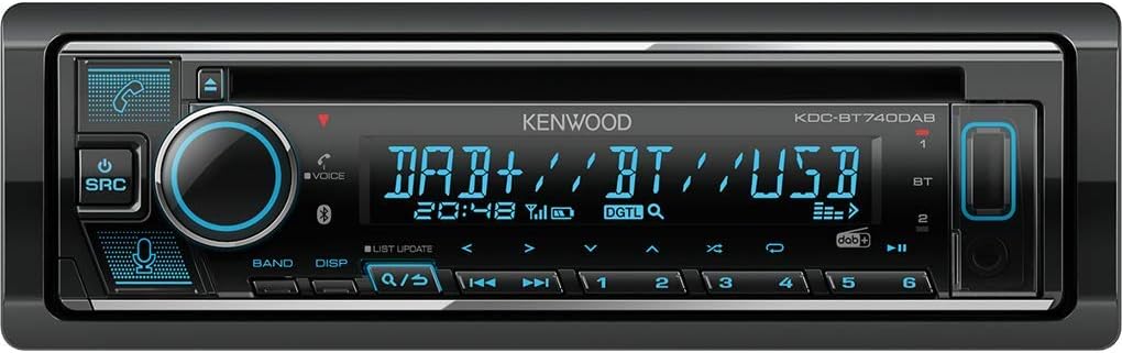Kenwood KDC-BT740DAB - CD-Autoradio mit DAB+ & Bluetooth Freisprecheinrichtung (Alexa Built-in, USB,