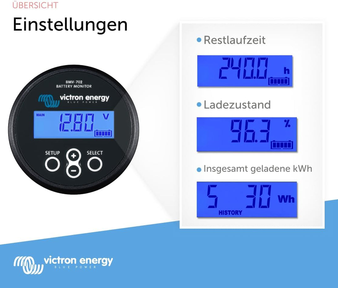 Victron Energy BMV-702 Batterie Monitor (Schwarz) BMV 702 - Schwarz, BMV 702 - Schwarz