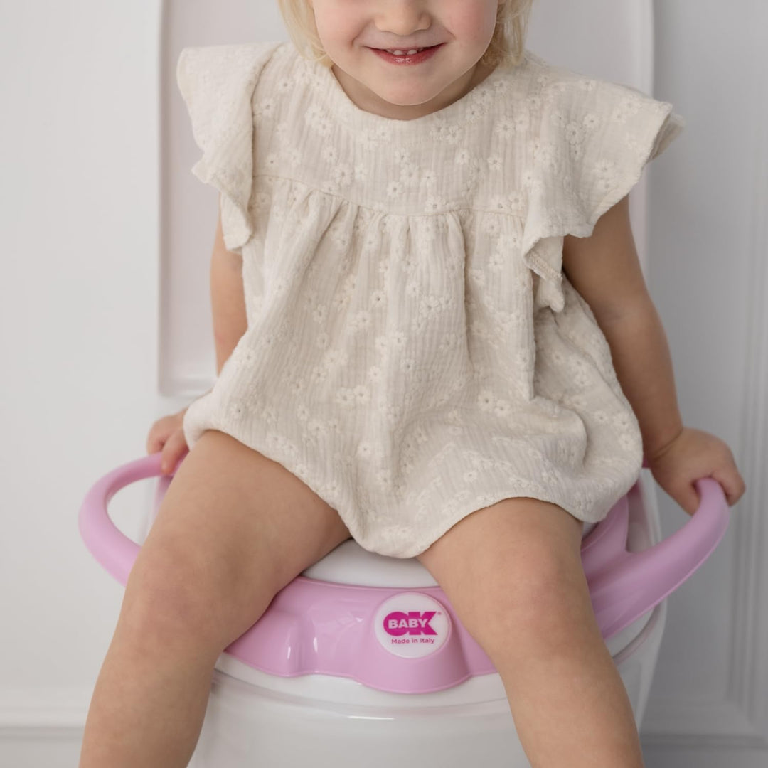 Okbaby weicher Toilettensitzverkleinerer mit weicher gepolsterter Sitzfläche. Bianco Weiss, Weiss